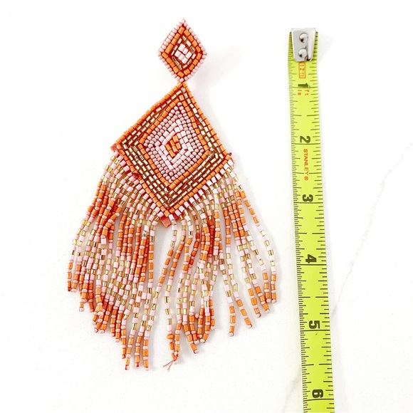 💝 FINAL SALE KAYLEE Handmade Beaded Tassel Earrings- Boho Drop Fringe Ea… - Picture 5 of 10